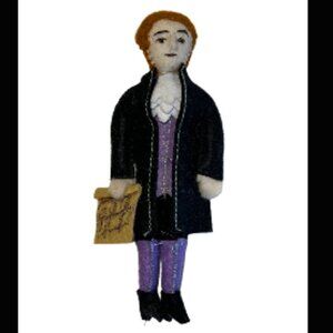 Handcrafted Artisan Thomas Jefferson Doll Ornament
